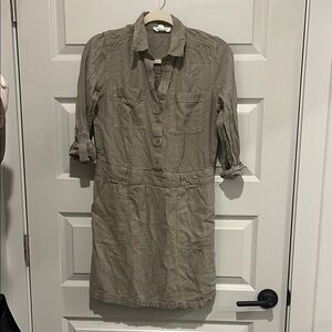 Olive green Shirt Dress XS
